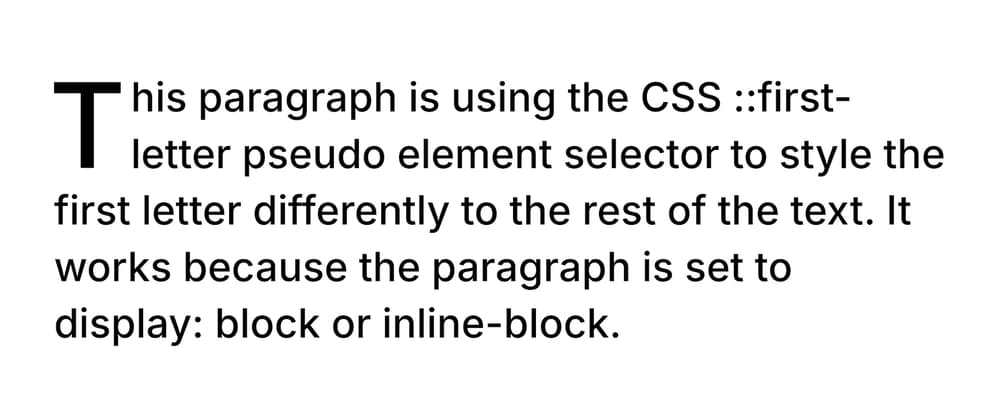 Why is CSS ::first-letter not working?